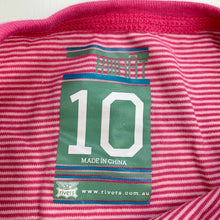 Load image into Gallery viewer, Girls Rivers, pink stripe long sleeve t-shirt / top, GUC, size 10,  