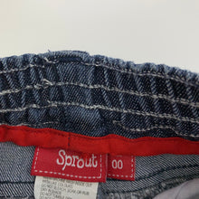Load image into Gallery viewer, Boys Sprout, blue stretch denim pants, elasticated, FUC, size 00,  