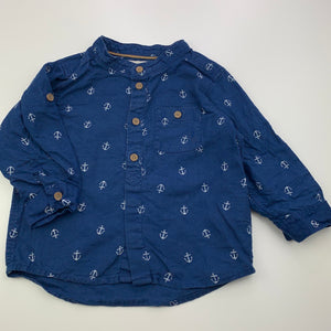 Boys H&M, linen / cotton blend long sleeve shirt, GUC, size 1,  