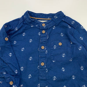 Boys H&M, linen / cotton blend long sleeve shirt, GUC, size 1,  