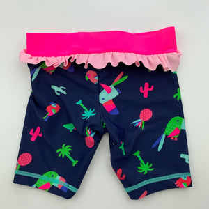 Girls Cancer Council, navy & pink swim shorts, EUC, size 00,  