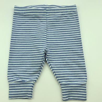 unisex Marquise, blue stripe stretchy leggings / bottoms, EUC, size 0000,  