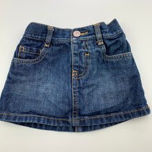 Load image into Gallery viewer, Girls Old Navy, blue denim skirt, elasticated, L: 20cm, GUC, size 1,  