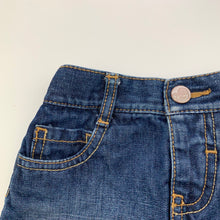 Load image into Gallery viewer, Girls Old Navy, blue denim skirt, elasticated, L: 20cm, GUC, size 1,  