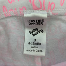 Load image into Gallery viewer, Girls Baby Berry, cotton footed leggings / bottoms, EUC, size 0,  