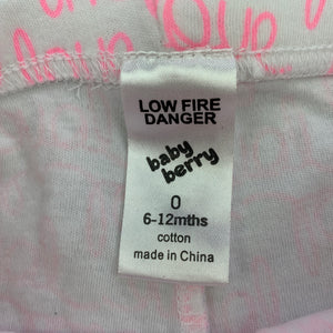 Girls Baby Berry, cotton footed leggings / bottoms, EUC, size 0,  