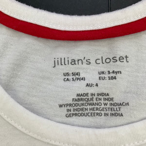 Girls Jillian's Closet, white singlet / tank top, USA, GUC, size 4,  