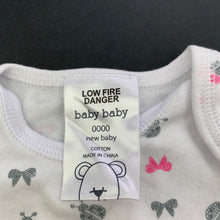 Load image into Gallery viewer, Girls Baby Baby, white cotton bodysuit / romper, ladybirds, GUC, size 0000,  