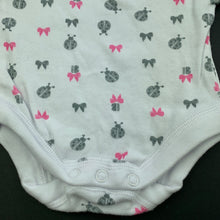 Load image into Gallery viewer, Girls Baby Baby, white cotton bodysuit / romper, ladybirds, GUC, size 0000,  