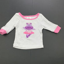 Load image into Gallery viewer, Girls Higgledee, cotton long sleeve top, hippo, FUC, size 000,  