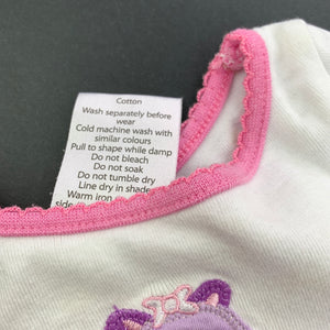 Girls Higgledee, cotton long sleeve top, hippo, FUC, size 000,  