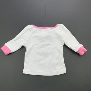 Girls Higgledee, cotton long sleeve top, hippo, FUC, size 000,  