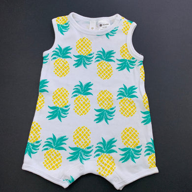 unisex Dymples, soft cotton romper, pineapples, EUC, size 000,  