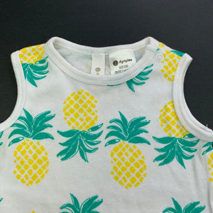 unisex Dymples, soft cotton romper, pineapples, EUC, size 000,  
