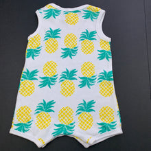 Load image into Gallery viewer, unisex Dymples, soft cotton romper, pineapples, EUC, size 000,  