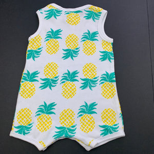 unisex Dymples, soft cotton romper, pineapples, EUC, size 000,  