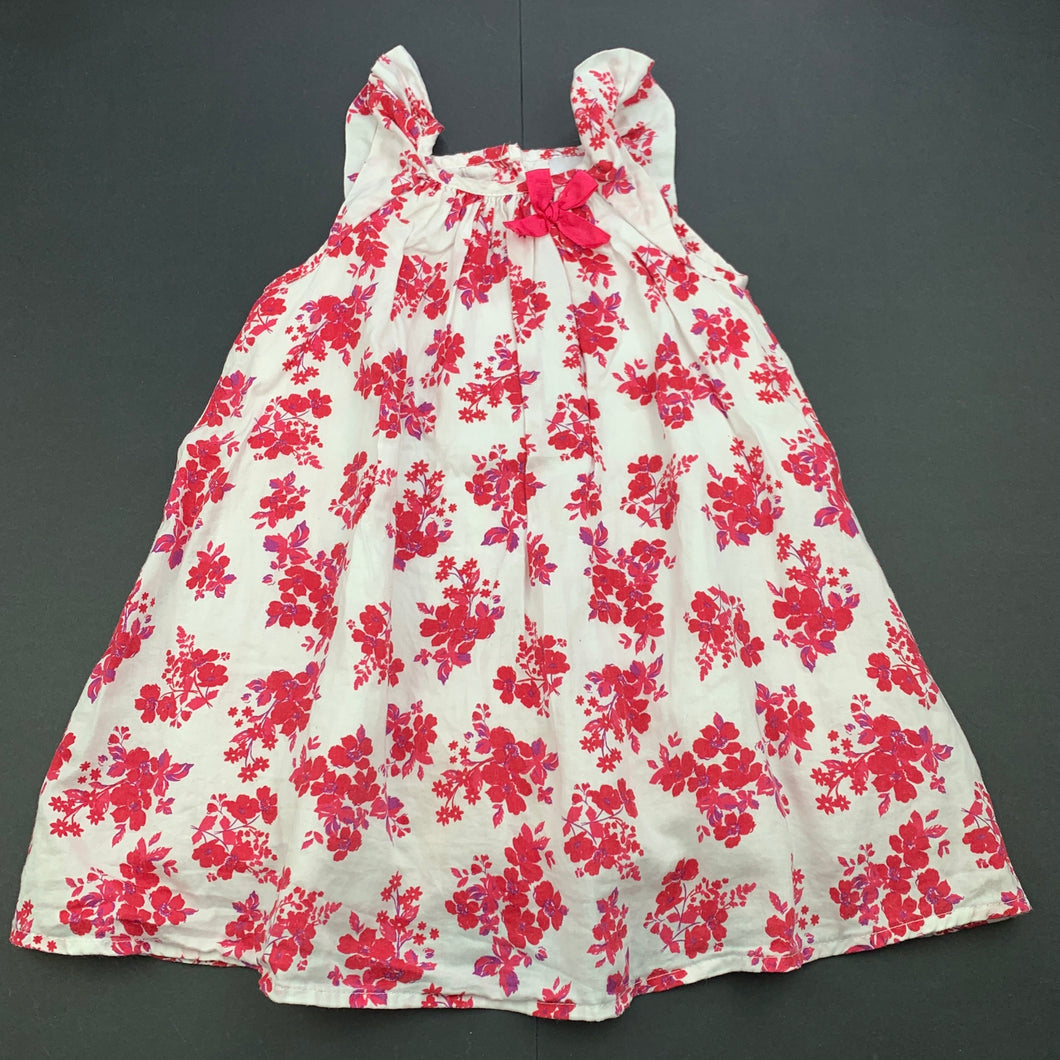 Girls Target, lined lightweight floral cotton dress, GUC, size 1, L: 45cm