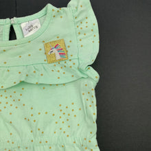 Load image into Gallery viewer, Girls Baby Berry, mint cotton romper, unicorn, EUC, size 000,  