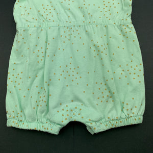 Girls Baby Berry, mint cotton romper, unicorn, EUC, size 000,  