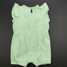 Load image into Gallery viewer, Girls Baby Berry, mint cotton romper, unicorn, EUC, size 000,  