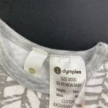 Load image into Gallery viewer, unisex Dymples, grey &amp; white cotton romper, EUC, size 0000,  