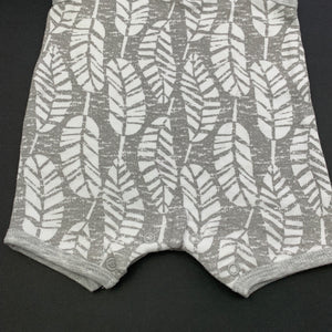 unisex Dymples, grey & white cotton romper, EUC, size 0000,  