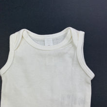 Load image into Gallery viewer, unisex Dymples, cream organic cotton singletsuit / romper, EUC, size 0000,  