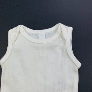 unisex Dymples, cream organic cotton singletsuit / romper, EUC, size 0000,  
