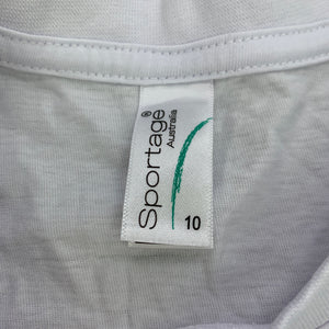 unisex Sportage Australia, white cotton t-shirt / top, dance, EUC, size 10,  