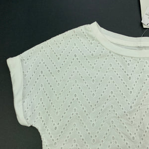 Girls Anko, white cotton t-shirt / top, NEW, size 7,  