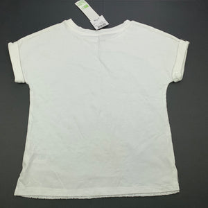 Girls Anko, white cotton t-shirt / top, NEW, size 7,  