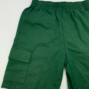 Boys LWR, dark green school cargo shorts, elasticated, FUC, size 4,  