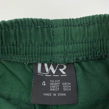 Load image into Gallery viewer, Boys LWR, dark green school cargo shorts, elasticated, FUC, size 4,  