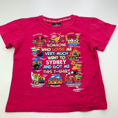 Girls Joeyroo, cotton t-shirt / top, Sydney, GUC, size 2,  