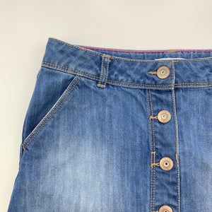 Girls Okaidi, blue denim skirt, adjustable, L: 33.5cm, GUC, size 10,  