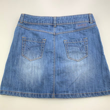 Load image into Gallery viewer, Girls Okaidi, blue denim skirt, adjustable, L: 33.5cm, GUC, size 10,  