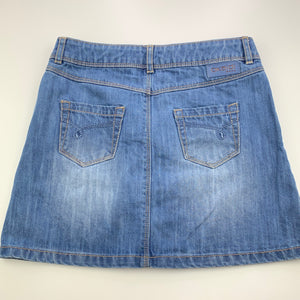 Girls Okaidi, blue denim skirt, adjustable, L: 33.5cm, GUC, size 10,  