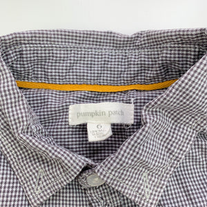 Boys Pumpkin Patch, cotton long sleeve shirt, collar buttons missing, GUC, size 6,  