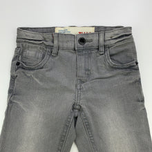 Load image into Gallery viewer, Boys Cotton On, grey stretch denim jeans, adjustable, Inside leg: 33cm, GUC, size 2,  