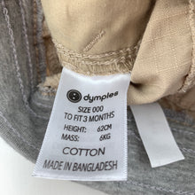 Load image into Gallery viewer, Boys Dymples, cotton cargo shorts, elasticated, EUC, size 000,  