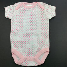 Load image into Gallery viewer, Girls Mini Muffin, pink &amp; grey spot bodysuit / romper, EUC, size 000,  