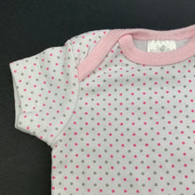 Load image into Gallery viewer, Girls Mini Muffin, pink &amp; grey spot bodysuit / romper, EUC, size 000,  