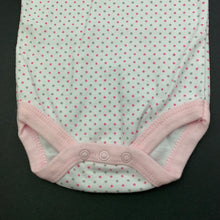 Load image into Gallery viewer, Girls Mini Muffin, pink &amp; grey spot bodysuit / romper, EUC, size 000,  