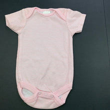 Load image into Gallery viewer, Girls Mini Muffin, pink &amp; white stripe bodysuit / romper, EUC, size 000,  