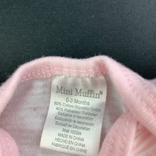 Load image into Gallery viewer, Girls Mini Muffin, pink &amp; white stripe bodysuit / romper, EUC, size 000,  