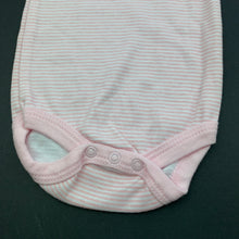 Load image into Gallery viewer, Girls Mini Muffin, pink &amp; white stripe bodysuit / romper, EUC, size 000,  