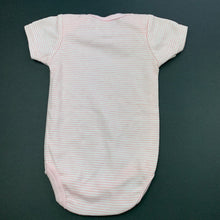 Load image into Gallery viewer, Girls Mini Muffin, pink &amp; white stripe bodysuit / romper, EUC, size 000,  