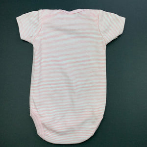 Girls Mini Muffin, pink & white stripe bodysuit / romper, EUC, size 000,  
