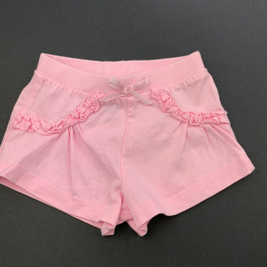 Girls Tiny Little Wonders, pink cotton shorts, elasticated, EUC, size 0000,  