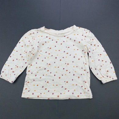 Girls Anko, oatmeal cotton 3/4 sleeve top, GUC, size 1,  
